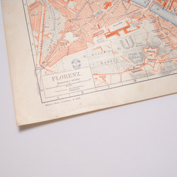 イタリア フィレンツェ アンティークマップ 古地図 ヴィンテージペーパー 図版 マイヤー百科事典 1957-32 4枚目の画像