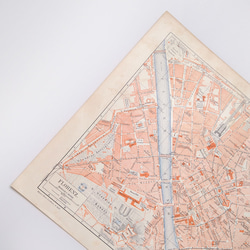 イタリア フィレンツェ アンティークマップ 古地図 ヴィンテージペーパー 図版 マイヤー百科事典 1957-32 3枚目の画像