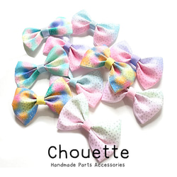 ハンドメイド☆キッズリボン☆紫☆大きめ☆きらきらビジュー付き