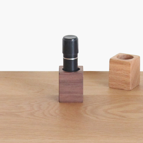 印鑑 スタンド ウォールナット シャチハタ 印鑑ホルダー ハンコ立て