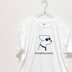 【選べる犬Tシャツ】　サングラスネクタイ犬 4枚目の画像