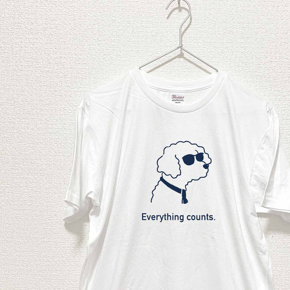 【選べる犬Tシャツ】　サングラスネクタイ犬 1枚目の画像