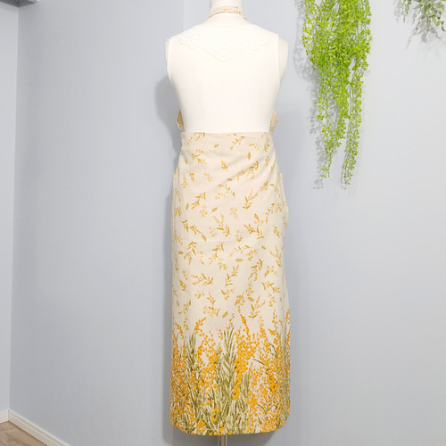 再販】エプロンドレス yellow mimosa レディース 大人用 コットン