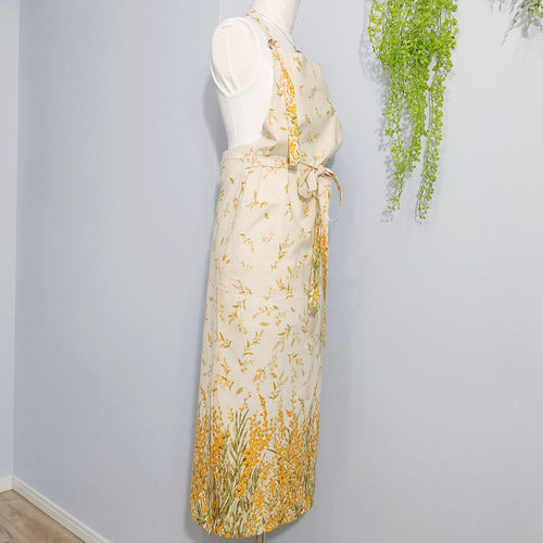 再販】エプロンドレス yellow mimosa レディース 大人用 コットン