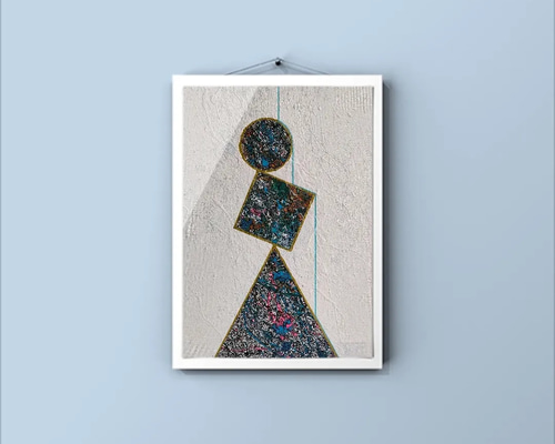 アート　原画　抽象 ○原画一点物○『geometric abstract fall2 抽象画2023