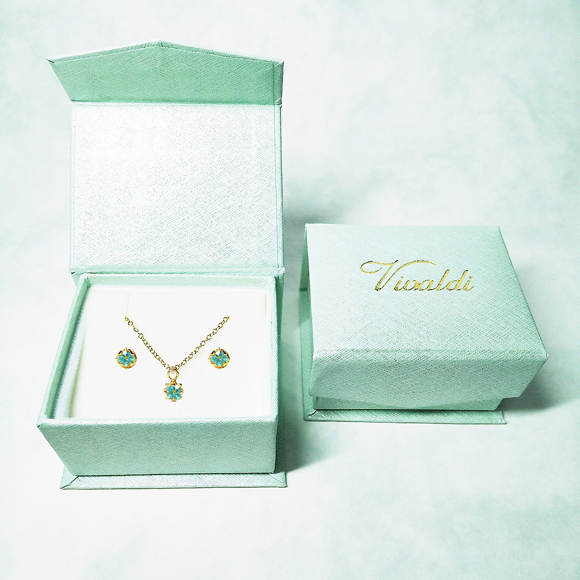 アパタイトのピアス&ネックレス ２点セット　[送料無料]