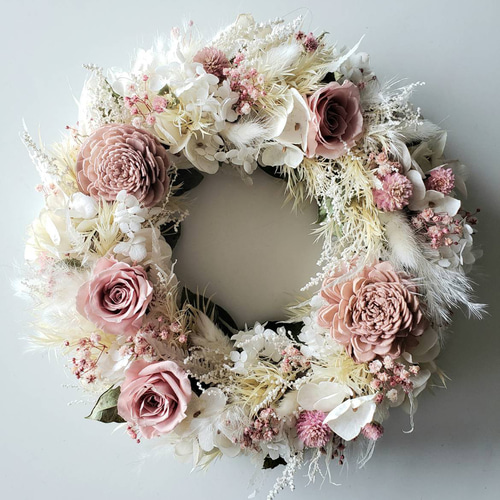 プリザーブドフラワー ～ピンクローズのリース～ リース はなさか  