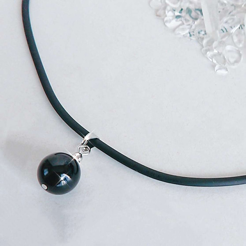 8月の誕生石】オニキス 天然石 チョーカー ネックレス ペンダント