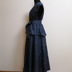 着物リメイク　ブラウス、ギャザースカート　紬 4枚目の画像
