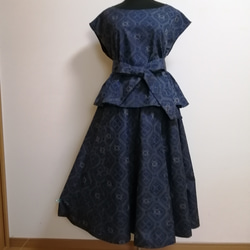 着物リメイク　ブラウス、ギャザースカート　紬 2枚目の画像