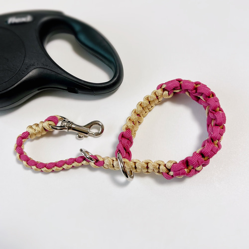 パラコード ハンドメイド 60m ピンク グレー 黒 リード