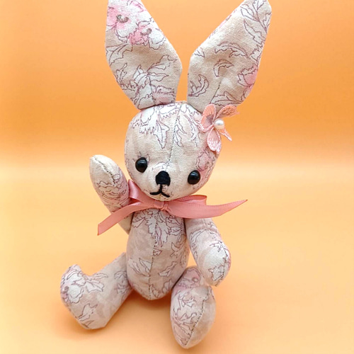 デカ耳うさぎのぬいぐるみ アンティークフラワー ぬいぐるみ A☆bear's