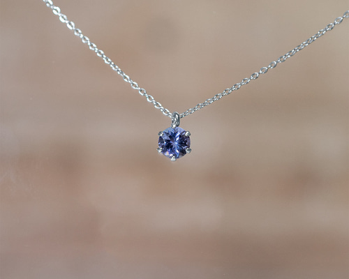 タンザナイト×クリスタル天然石ネックレス　サージカルステンレス製 タンザナイト・ネックレス 5mm☆サージカルステンレス ネックレス