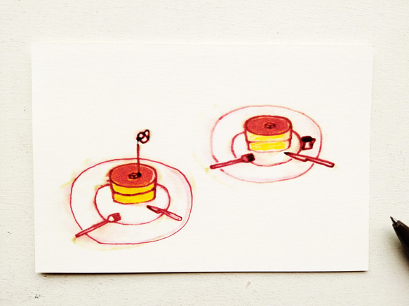 ㉜「ホットケーキ」ポストカード　※同柄3枚 2枚目の画像