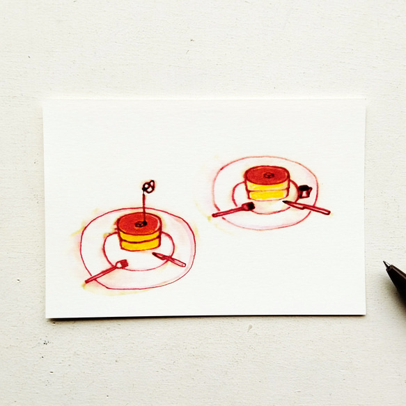 ㉜「ホットケーキ」ポストカード　※同柄3枚 3枚目の画像