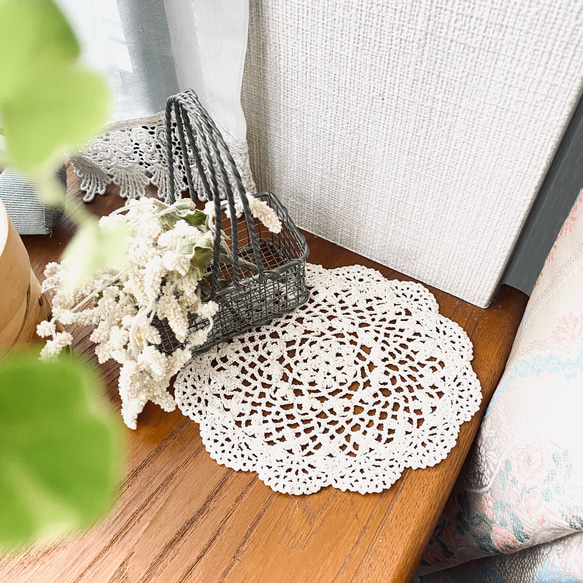 アンティークイタリア 淡いピンク 花刺繍＆ドローンワーク クロシェレースクロス フランスのハンドメイドアンティーク雑貨、クロッシェレースのドイリー