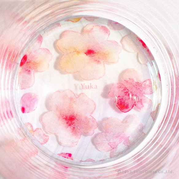 【名入れ】花咲くグラス／桜　Sakura／AN825-sk 4枚目の画像