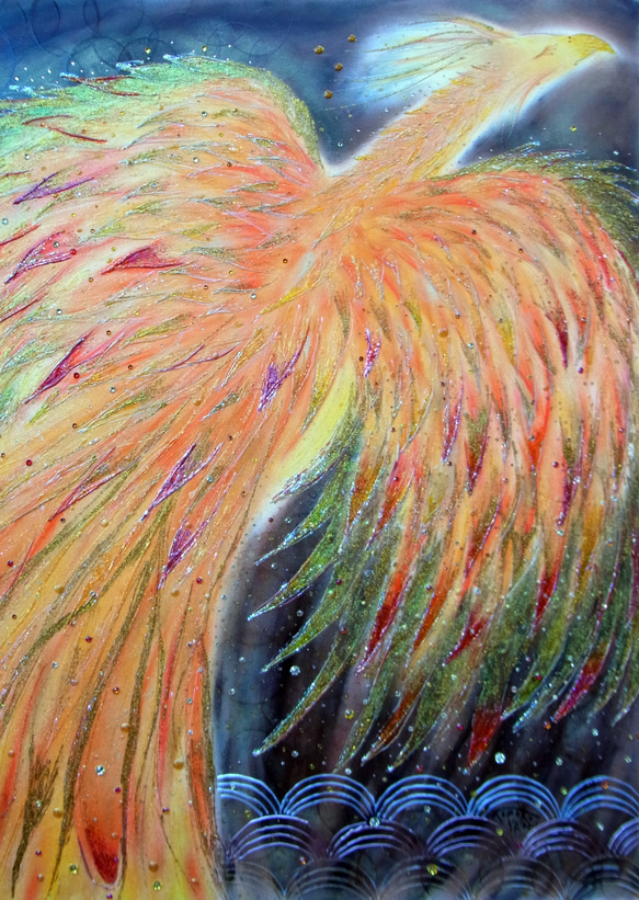 火の鳥の絵 癒し 可愛い 動物 ヒーリング フェニックス 鳳凰