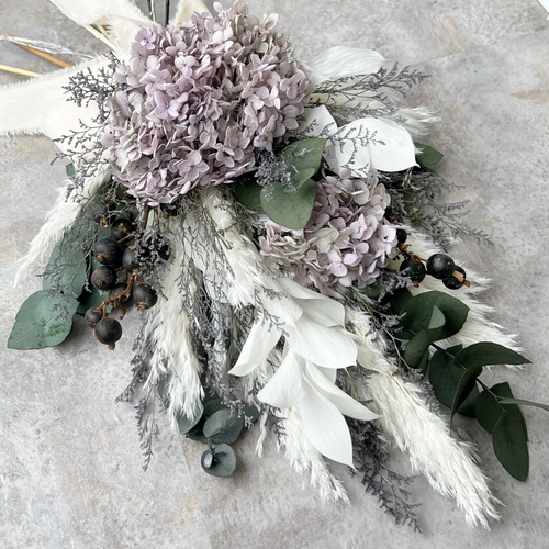 ナチュラルブーケL 紫陽花パープル108 ウェディング 誕生日