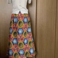 アフリカ布　Aラインスカート　ロングスカート　アフリカン 4枚目の画像