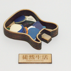ギターピック皿木製トレイ ハンドメイド ウッドクラフト 深皿(TL) 2枚目の画像