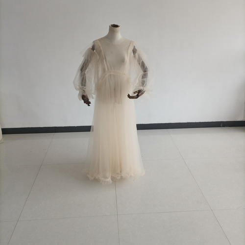 送料無料！高品質！ 妊婦ドレス マタニティ 写真撮影 シャンパン色  