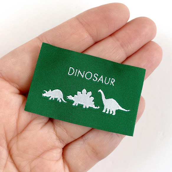 【商用可】ハンドメイドタグ 大ロット50枚 刺繍タグ 恐竜 Dinosaur 縫付タグ  tag426-dai 2枚目の画像