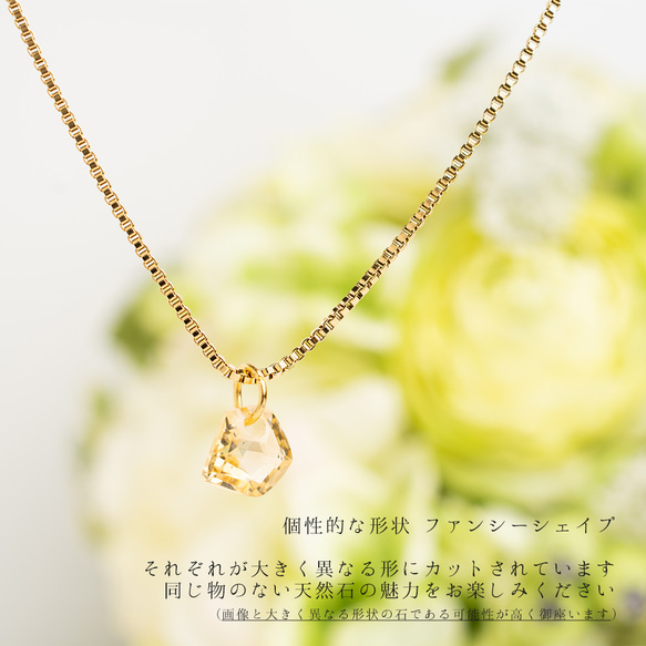 金属アレルギー対応 サージカルステンレスネックレス×6種のファンシーシェイプカット ゴールド sne-032 2枚目の画像