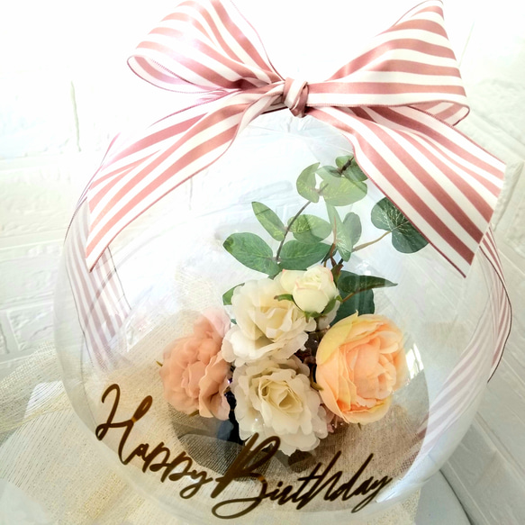 くすみ系ピンクのバルーンフラワー 母の日　結婚祝い 誕生祝い 開店祝い 記念日 2枚目の画像