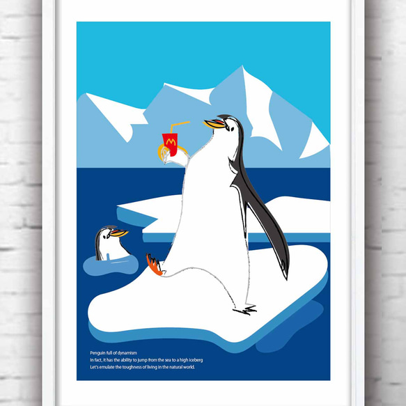 ドリンキング　鳥　イラスト　ポスター  A4　アートポスター　アートsei（新着順）検索　1149 1枚目の画像