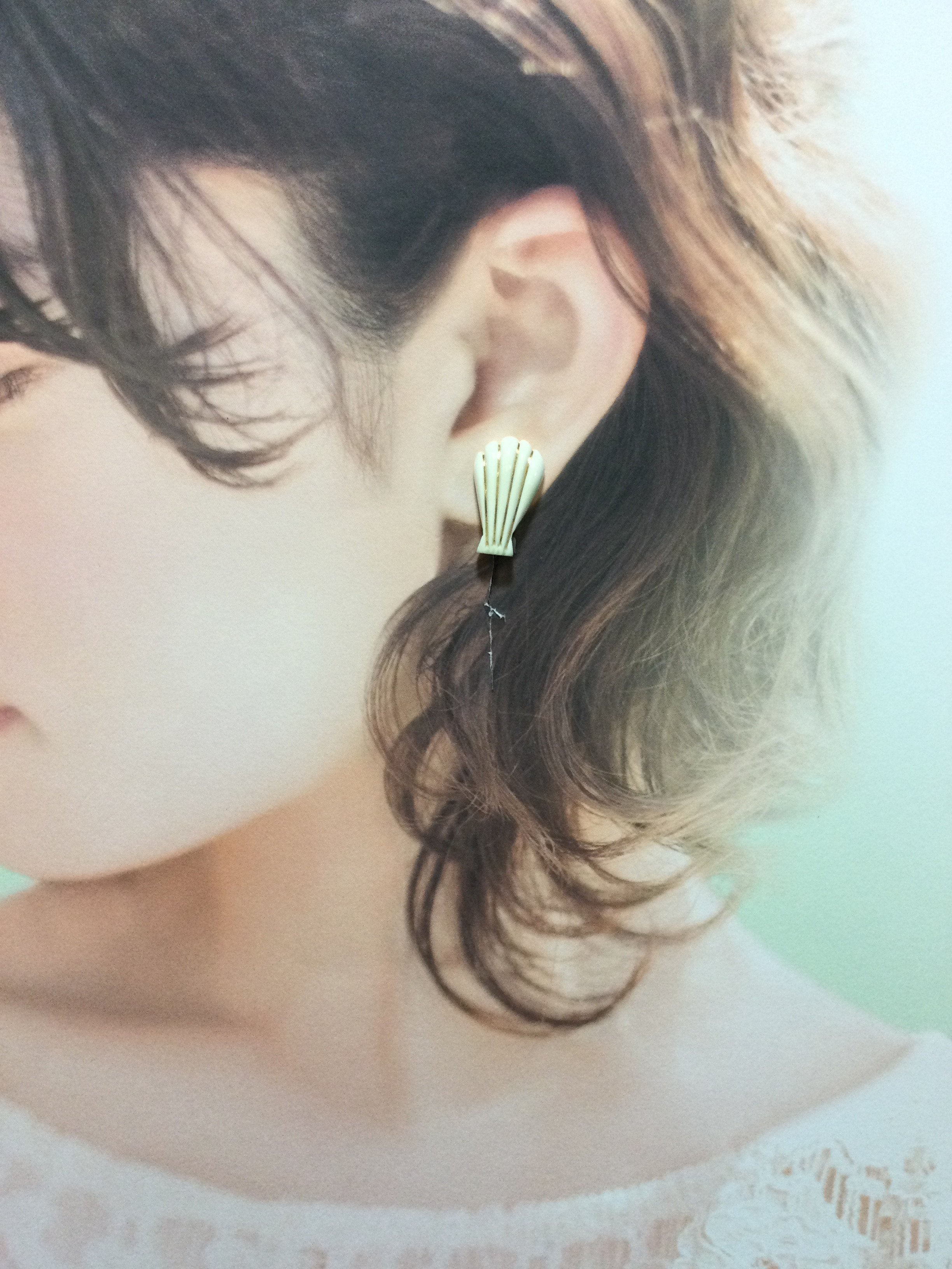 ☆本象牙イヤリング（サージカルステンレス使用）A-42 ※