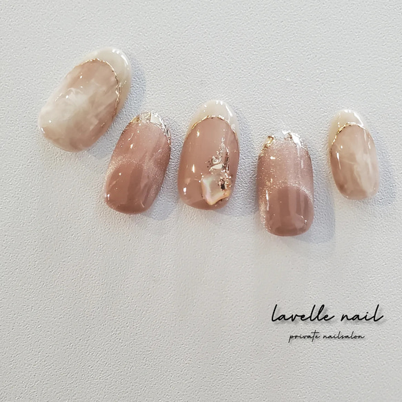 網紅美甲 MAGfrench ベージュ ニュアンスネイル ワンホンネイル ピンク