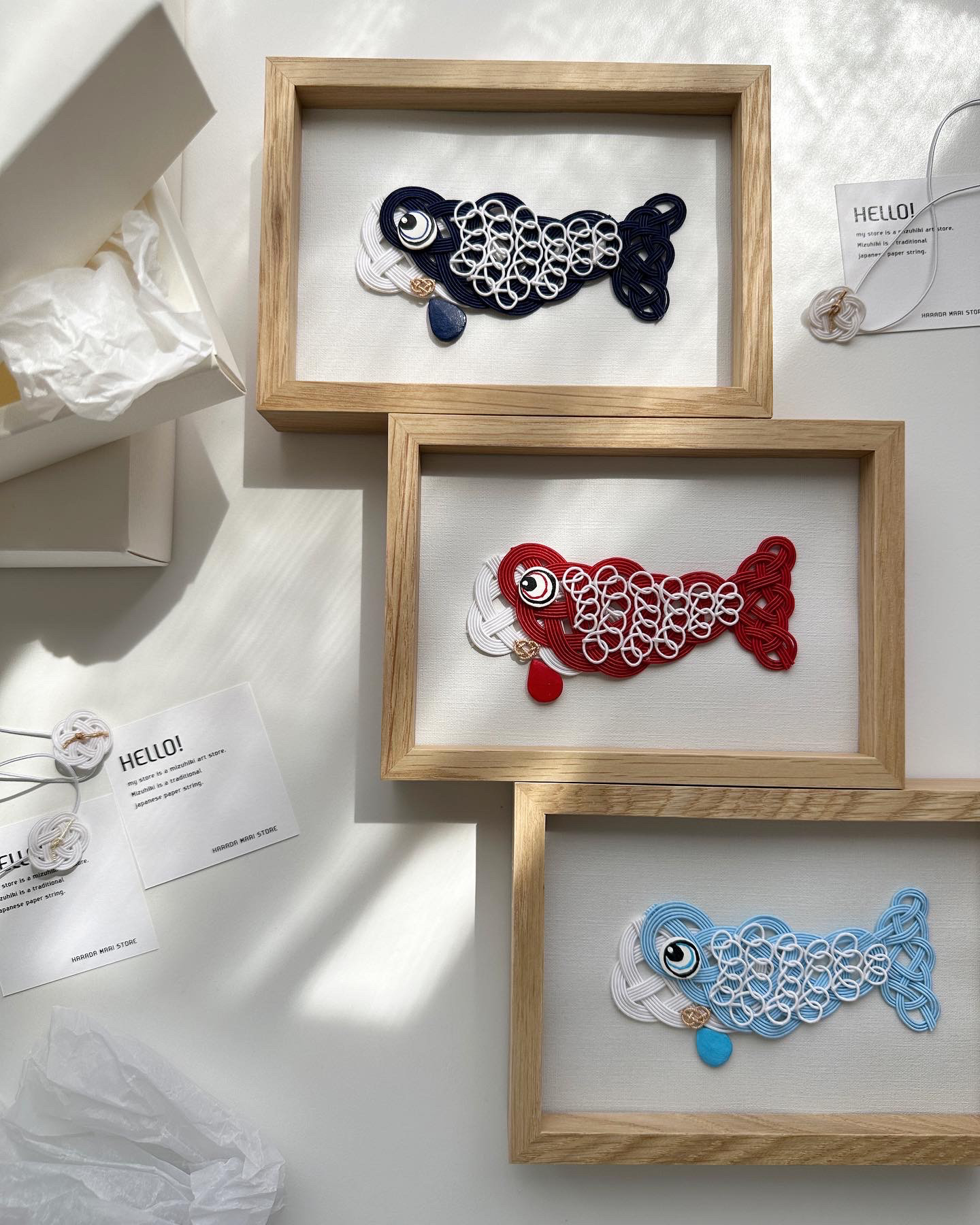 季節の飾り　水引鯉のぼり