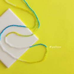 イエロー KABURU 留め具のない かぶるタイプのガラスビーズネックレス  金属アレルギー対応 黄色 レモン 10枚目の画像