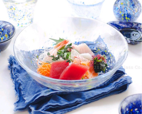 食卓を涼やかに】江戸硝子／うきよ／そうめん鉢／いきはり／EG032-03