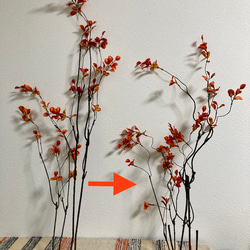 [送料込み] 紅葉　フェイクグリーン　枯枝　造花　人工植物　4本セット 5枚目の画像
