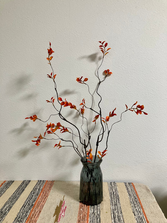 送料込み] 紅葉 フェイクグリーン 枯枝 造花 人工植物 4本セット