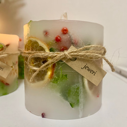 プレゼントにもぴったり！ドライフルーツを詰め込んだボタニカルキャンドル〜green&fruits〜 6枚目の画像