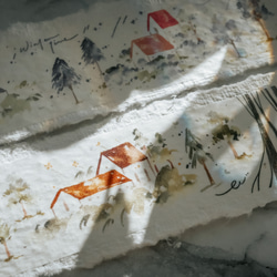 寒色の小さな家と紙テープ（特殊油はく離紙付き） 12枚目の画像