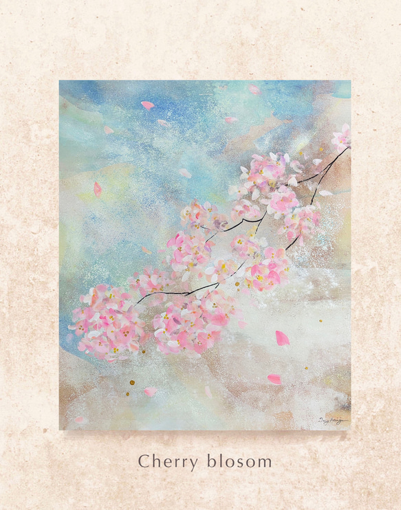 桜のお花見　【原画/F8パネル】　絵画　インテリアアート　 2枚目の画像