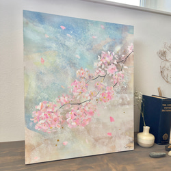 桜のお花見　【原画/F8パネル】　絵画　インテリアアート　 6枚目の画像