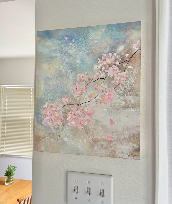 桜のお花見　【原画/F8パネル】　絵画　インテリアアート　 8枚目の画像