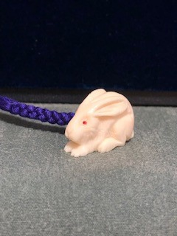 象牙 根付 十二支（卯）うさぎ（小） キーホルダー 石橋象牙店 通販