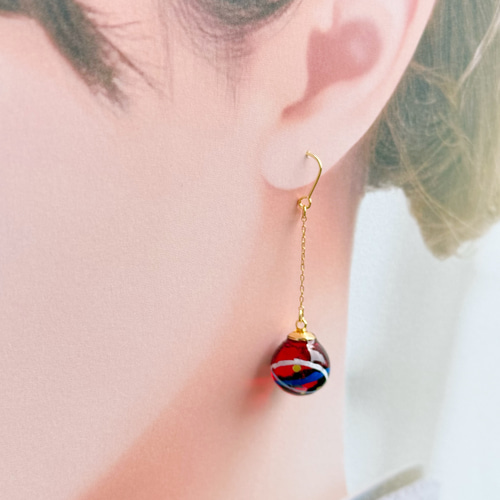 面白いイヤリング レトロかわいいヨーヨーピアス・イヤリング 選べるサイズ&カラー