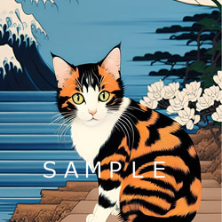 猫(新浮世絵画)A4 №s-549 イラスト shizennokaze 通販 15715351