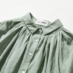 ★2023新色★ 可混搭的亞麻襯衫，100%亞麻，長袖，淺綠色 220606-3 第3張的照片