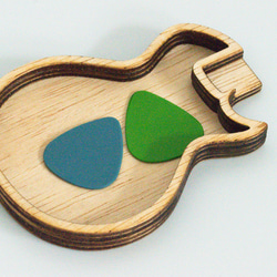 ギターピック皿 木製トレイ ウッドクラフト (エレキギターLP) 5枚目の画像