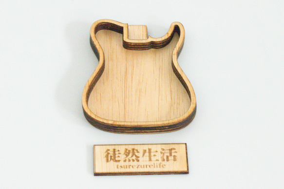 ギターピック皿 木製トレイ ウッドクラフト (エレキギターTL) 3枚目の画像