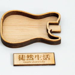 ギターピック皿 木製トレイ ウッドクラフト (エレキギターTL) 1枚目の画像