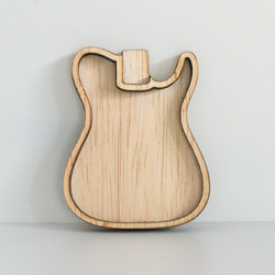 ギターピック皿 木製トレイ ウッドクラフト (エレキギターTL) 4枚目の画像